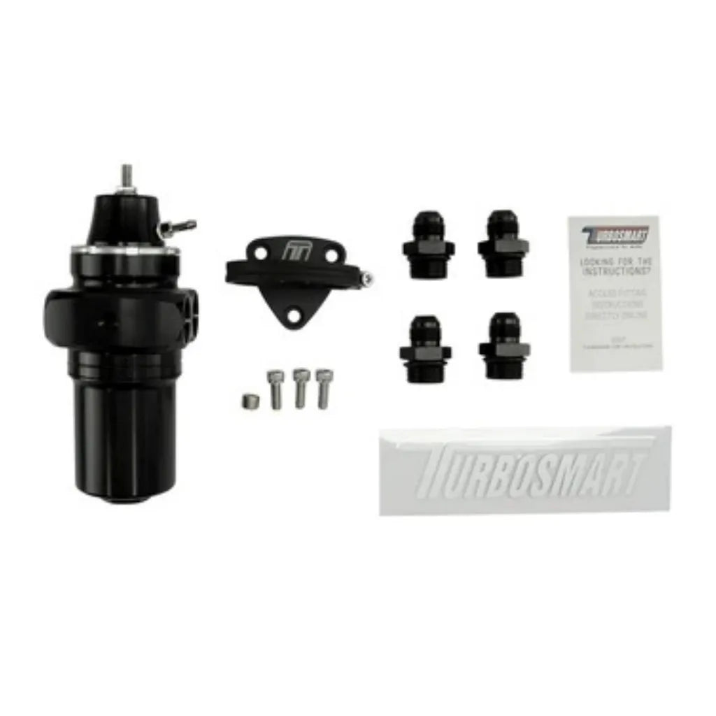Turbosmart FPRF8 Black Fuel Reg + Filter 8AN | TS-0404-1532 (package with components)