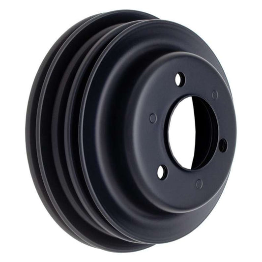 Trans-Dapt BBC Long Water Pump Crankshaft Pulley 3 Groove Black 8624