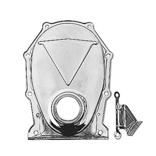Chrome-Plated Stamped Steel Timing Cover, 383-440 B/RB, 426 Hemi