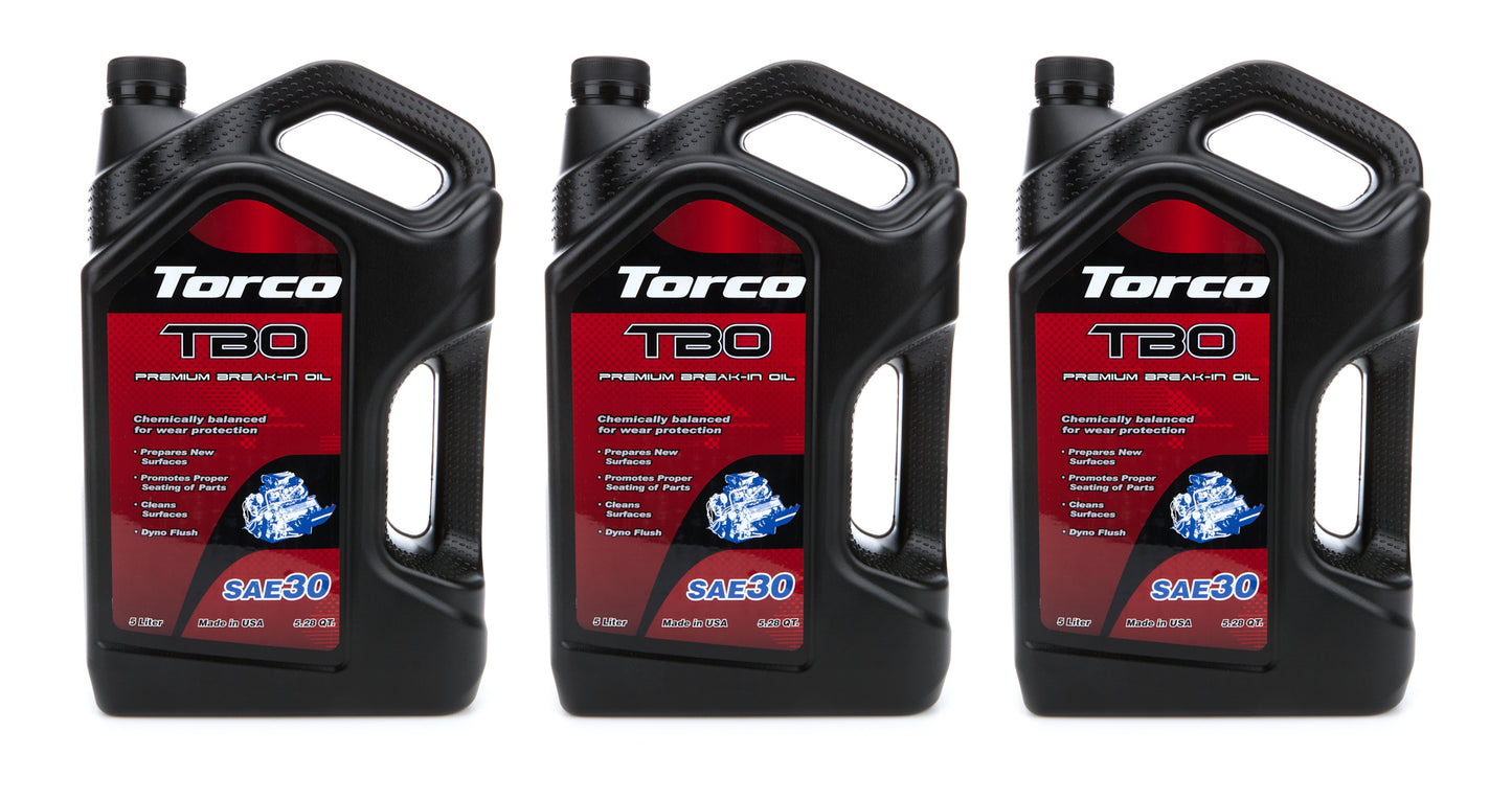 Torco TBO 30W Premium Break In Oil (5 Liter Bottle - Case)