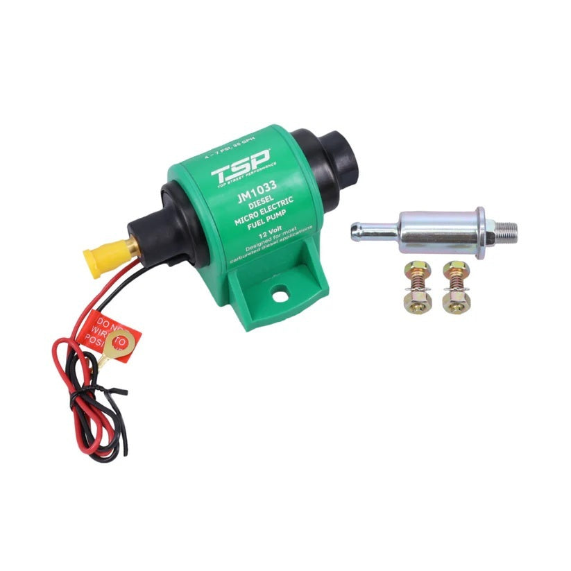 Top Street Performance Micro Electric Fuel Pump w/Filter 35GPH 4-7psi