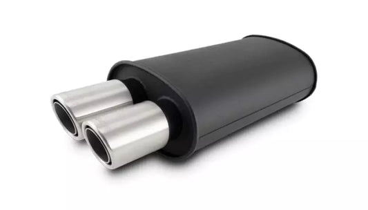 Vibrant Performance Streetpower Flat Black Oval Muffler 3" Inlet 12311