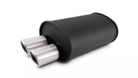 Vibrant Performance Streetpower Flat Black Oval Muffler 3" Inlet 12316