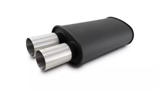 Vibrant Performance Streetpower Flat Black Oval Muffler 3" Inlet 12321