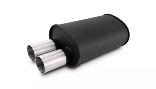 Vibrant Performance Streetpower Flat Black Oval Muffler 2.5" Inlet 12325