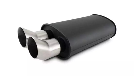 Vibrant Performance Streetpower Flat Black Oval Muffler 3" Inlet 12331