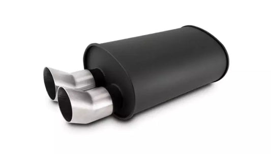Vibrant Performance Streetpower Flat Black Oval Muffler 3" Inlet 12336