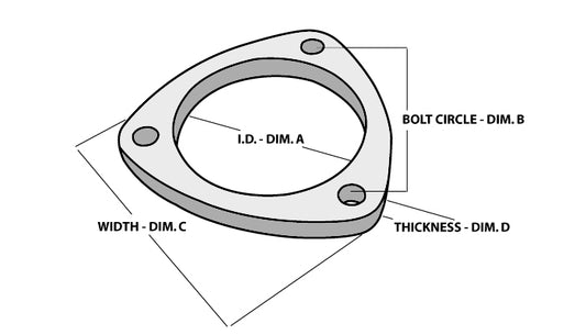 Vibrant Performance 3-Bolt Stainless Steel Flange 2.5" ID 1482