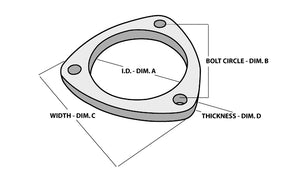 Vibrant Performance 3-Bolt Stainless Steel Flange 2.5" ID 1482