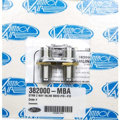 Vintage Air 2-Way In Line Bulkhead #10 and #10 O-Ring 382000-MBA