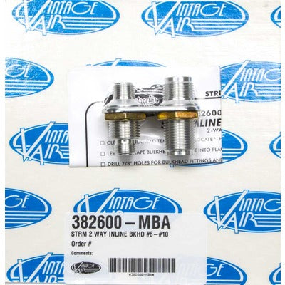 Vintage Air 2-Way In Line Bulkhead #6 and #10 O-Ring 382600-MBA