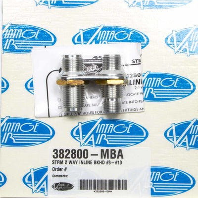 Vintage Air 2-Way In Line Bulkhead #8 and #10 O-Ring 382800-MBA