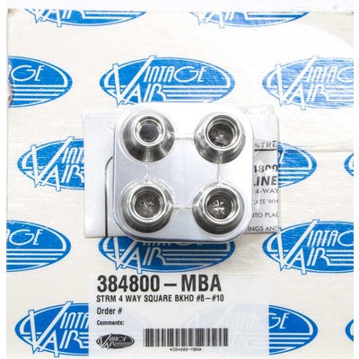Vintage Air 4-Way Square Bulkhead #8 and #10 O-Ring 384800-MBA