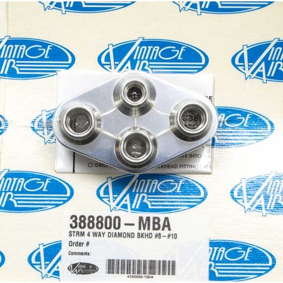 Vintage Air 4-Way Diamond Bulkhead #8 and #10 O-Ring 388800-MBA
