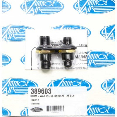 Vintage Air 2-Way In Line Bulkhead #6 and #8 O-Ring 389603