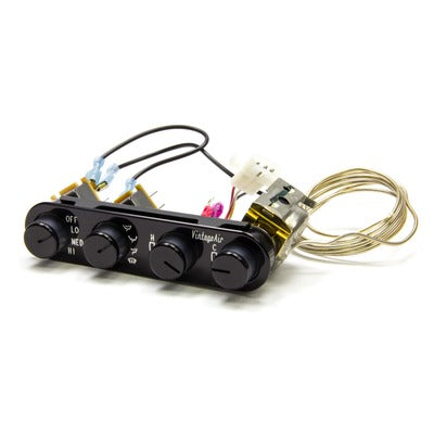 Vintage Air Streamline 4 Knob Control Panel Black 491229