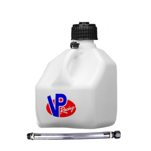 VP Racing Square Motorsports Container with Filler Hose - 3 Gal (White)