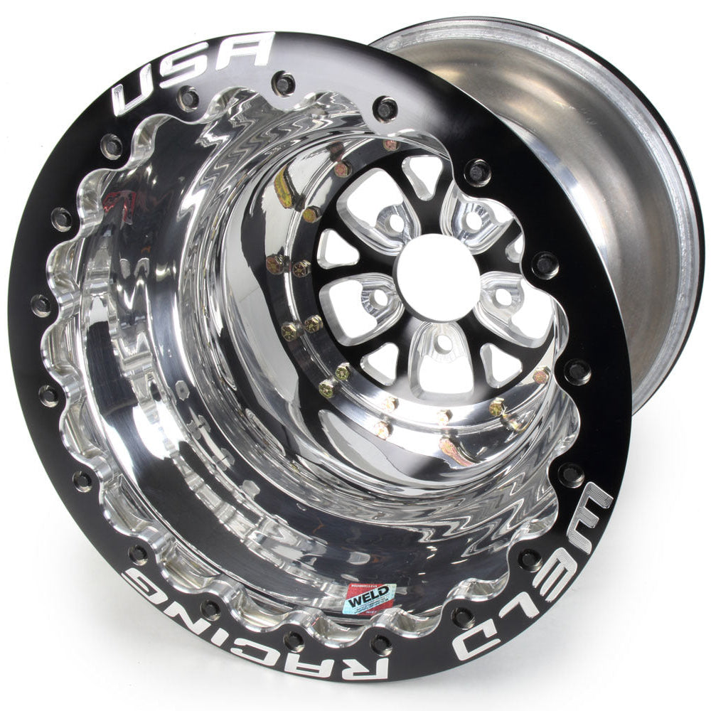 Weld Racing 16" x 16" V-Series Drag Wheel Black 5 x 4.75 4.0 BS 84B-616278UB