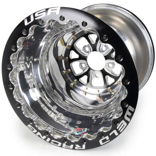 Weld Racing 16" x 16" V-Series Drag Wheel Black 5 x 4.75 4.0 BS 84B-616278UB