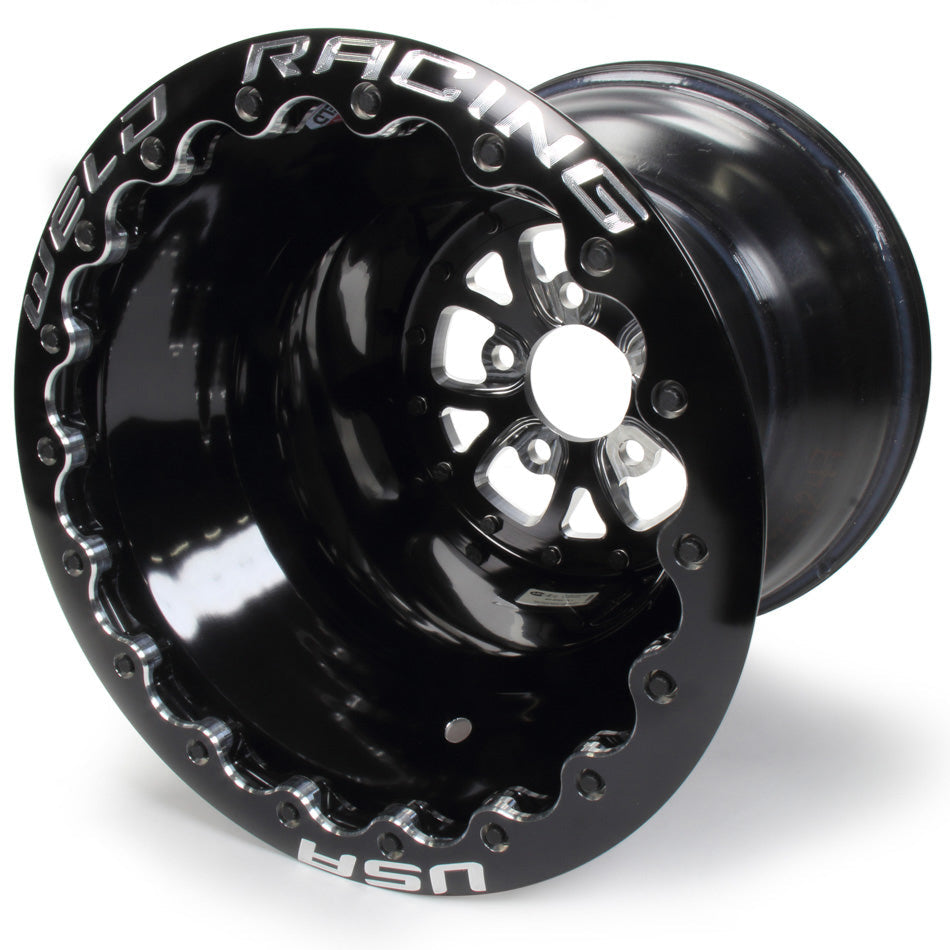 Weld Racing 16" x 16" V-Series Drag Wheel Black 5 x 4.75 5.0 BS 84B-616B280UB
