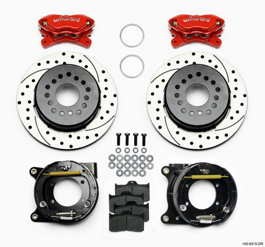 Wilwood Brake Kit Rear GM 12 Bolt Drilled Red 140-9315-DR