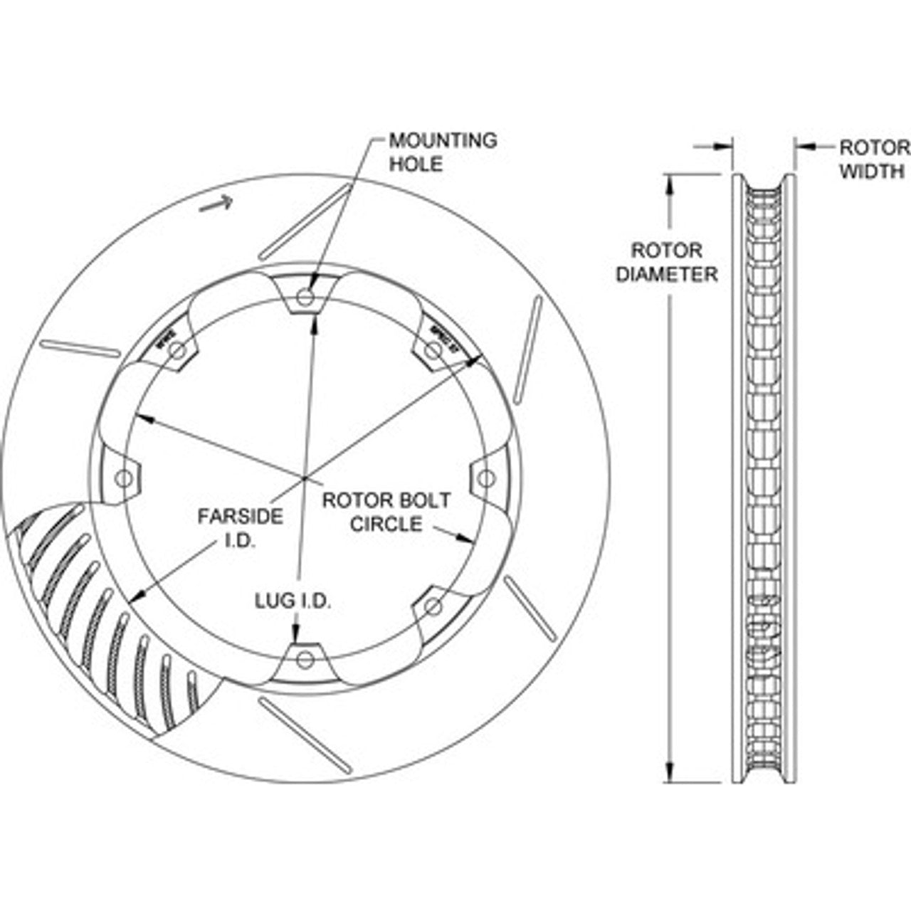 Wilwood Brake Rotor Diagram GT 48 SPC 37 RH 11 60-13499