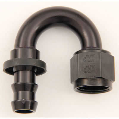 XRP #8 180-Degree Push-On Hose End Black