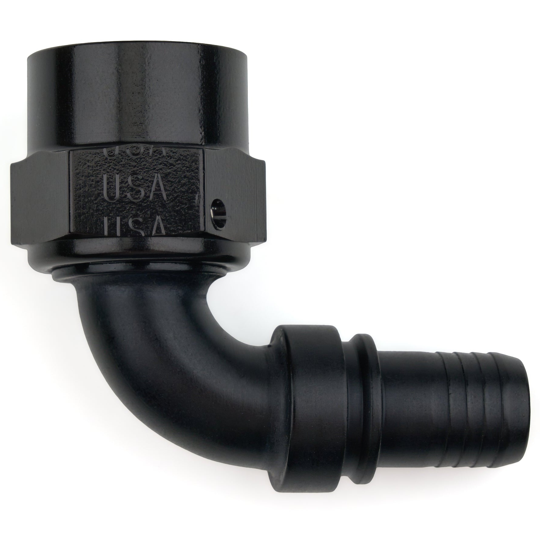 XRP 8AN 90° Race Crimp Hose End Black TD | RC229008TDBB