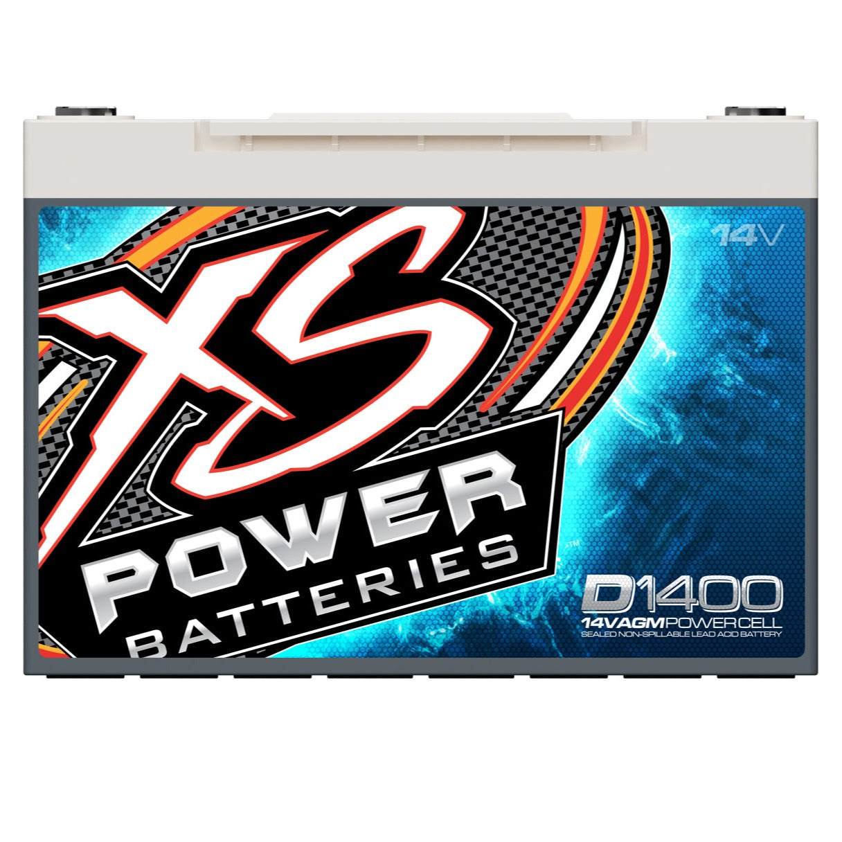 XS Power AGM Battery 14v 2 Post D1400 (front)
