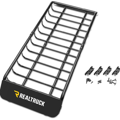 RealTruck Elevate Cargo Basket (Narrow) shown with hardware for installation