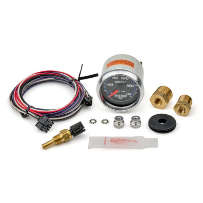 AutoMeter Water Temperature Gauge 6155-M (shown with all included components)