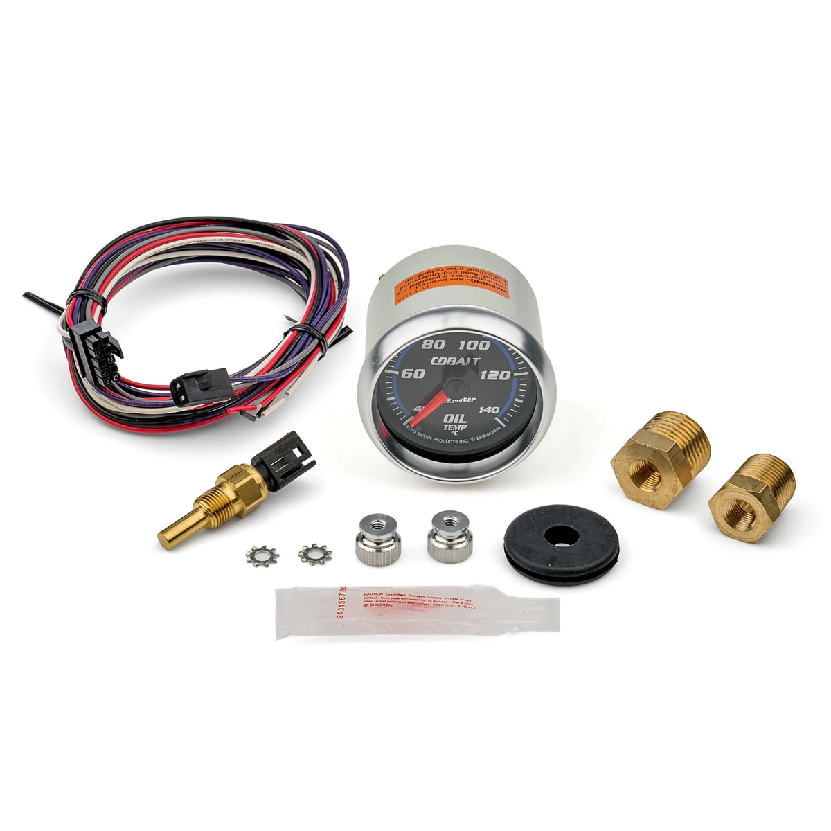 AutoMeter 6156-M Cobalt 2-1/16" Oil Temp Gauge (Metric) (shown with included components)