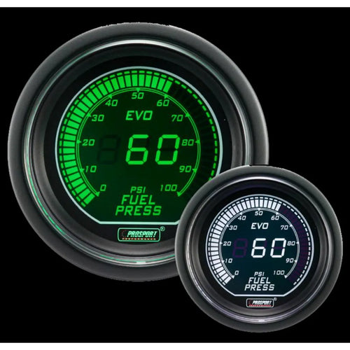 Prosport EVO Electrical Fuel Pressure Gauge - Green/White