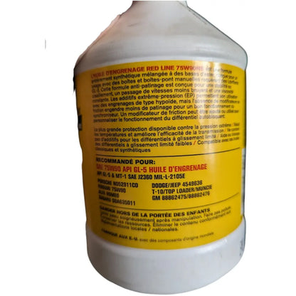Red Line 75W90 GL-5 Gear Oil Back Label