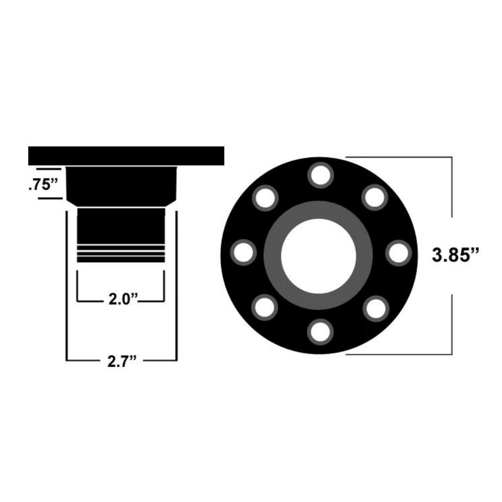 Ridetech Billet Locking Gas Filler Neck/Cap Diagram
