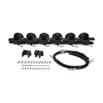 Automotive light bar assembly with brackets and wiring