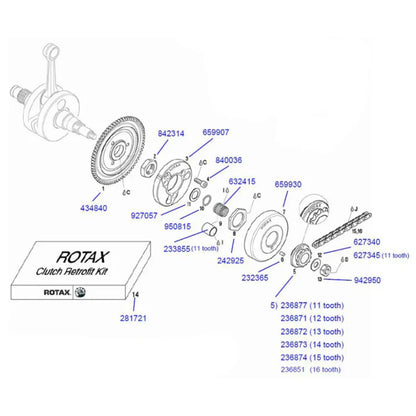 Rotax Clutch Drum 659937 Diagram