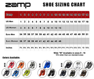 Zamp Shoes Size Chart