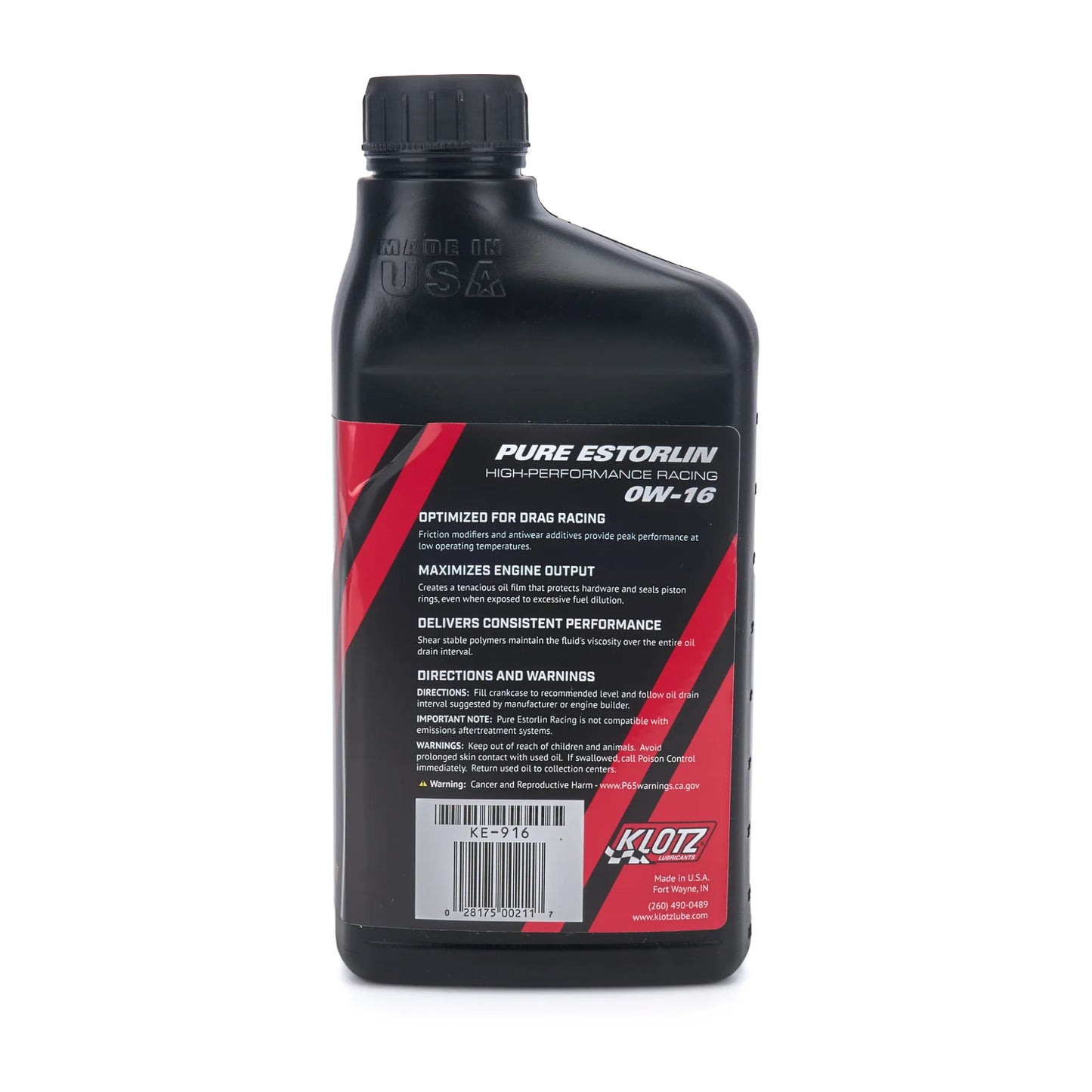 Klotz Pure Estorlin Synthetic Racing Oil (label)