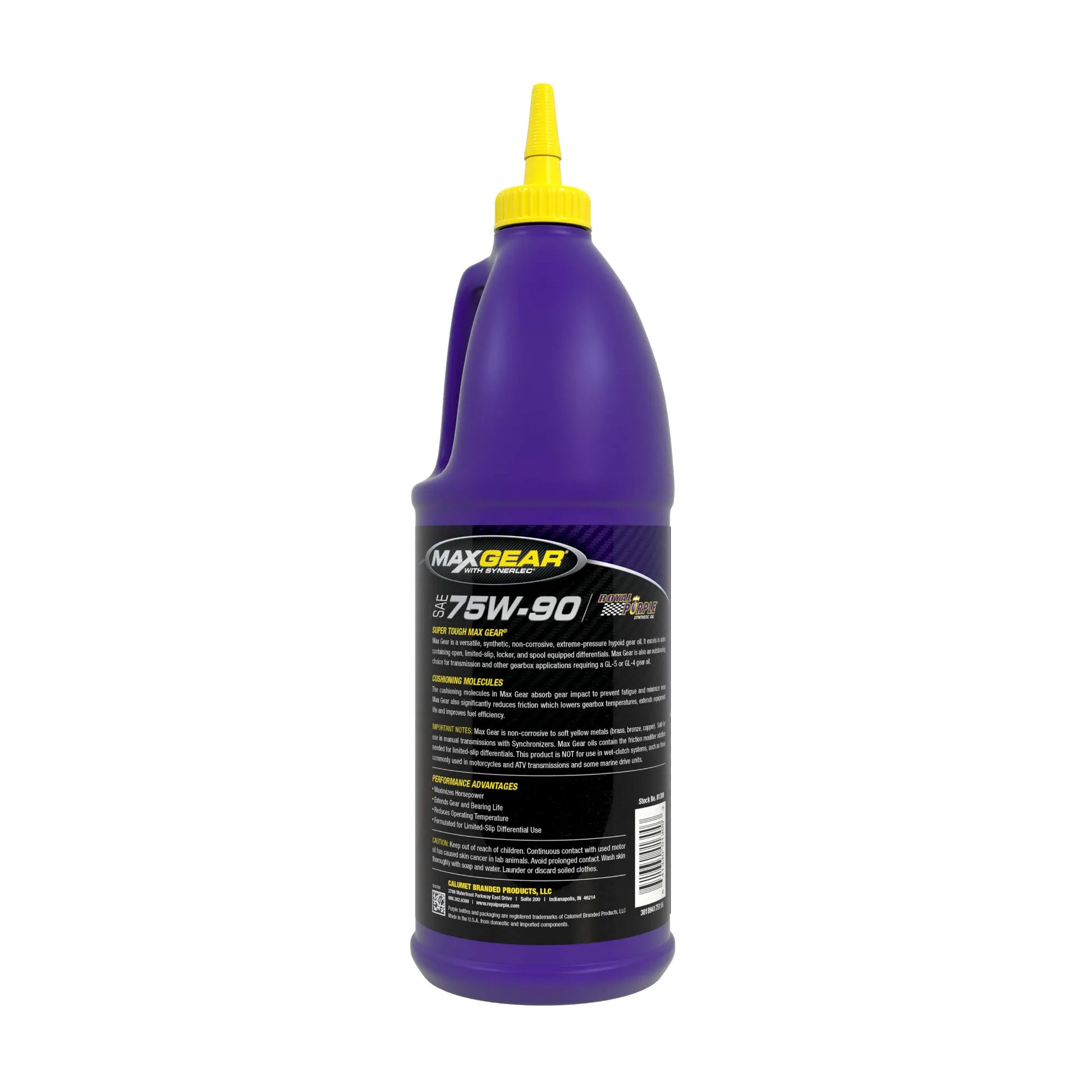 Royal Purple Max Gear Oil 75W90 (back label)