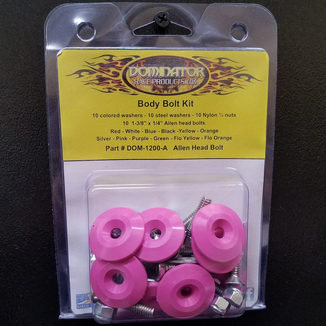 Dominator Body Bolt Kit Allen Head Pink