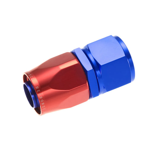 Redhorse Straight Swivel-Seal Female Aluminum Hose End (Blue/Red)