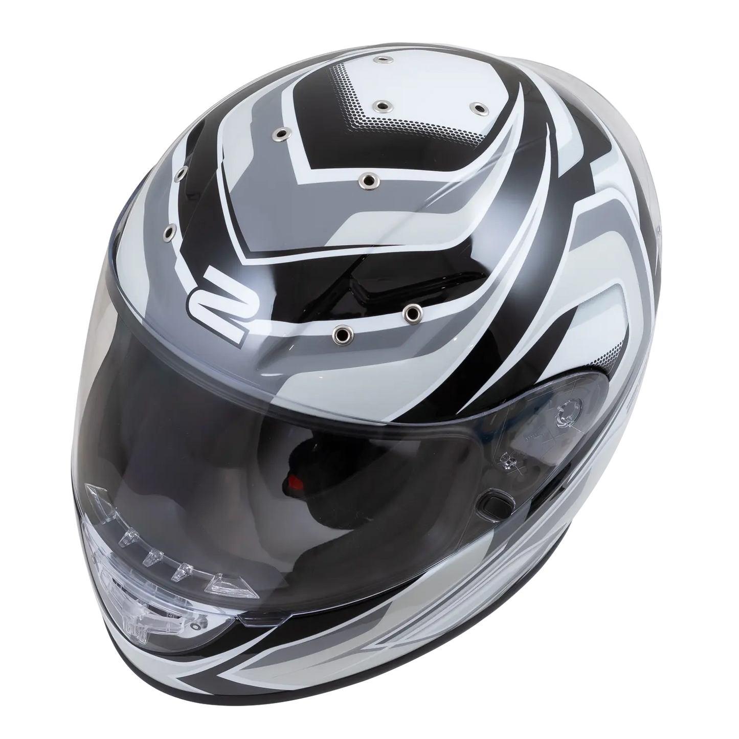 Zamp FS-10 Helmet (Graphic Silver/Black) Top