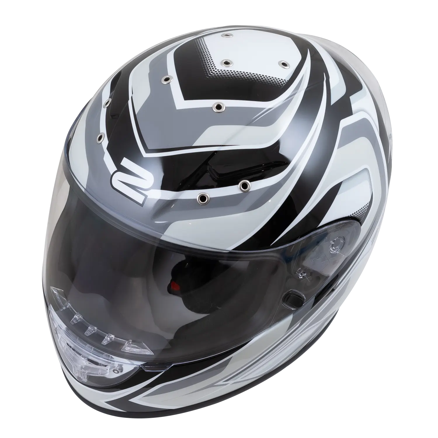Zamp FS-10 Helmet (Graphic Silver/Black) Top