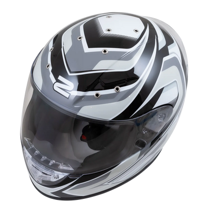 Zamp FS-10 Helmet (Graphic Silver/Black) Top