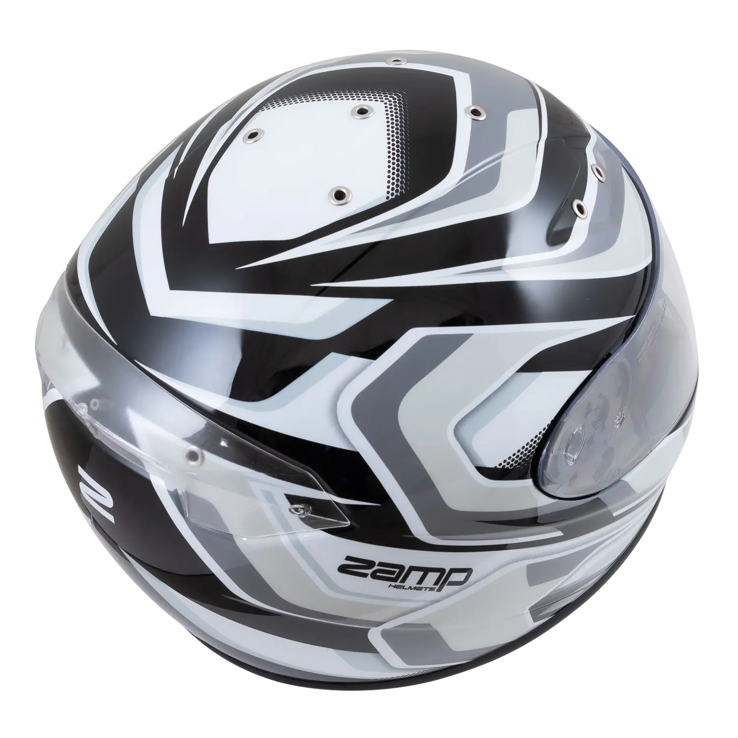 Zamp FS-10 Helmet (Graphic Silver/Black) Top