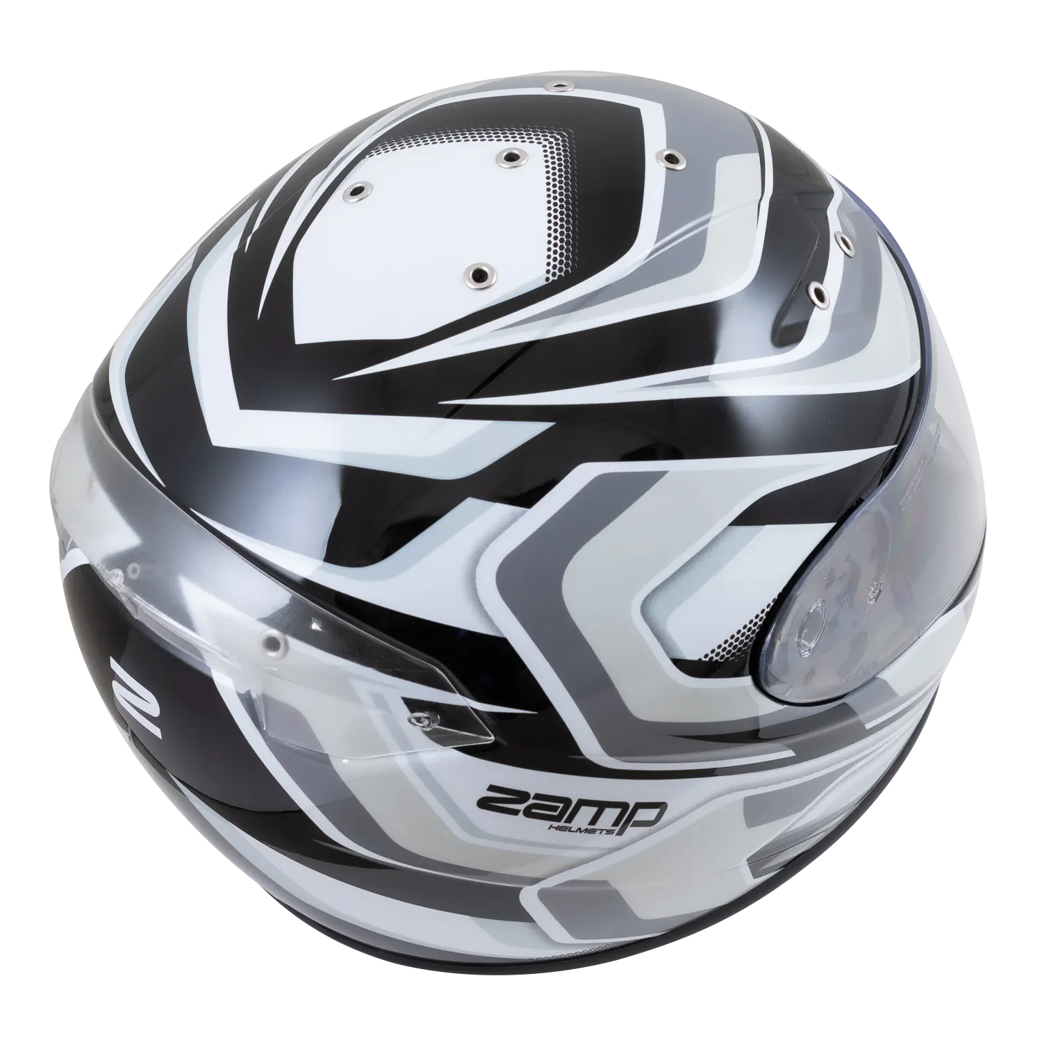 Zamp FS-10 Helmet (Graphic Silver/Black) Top