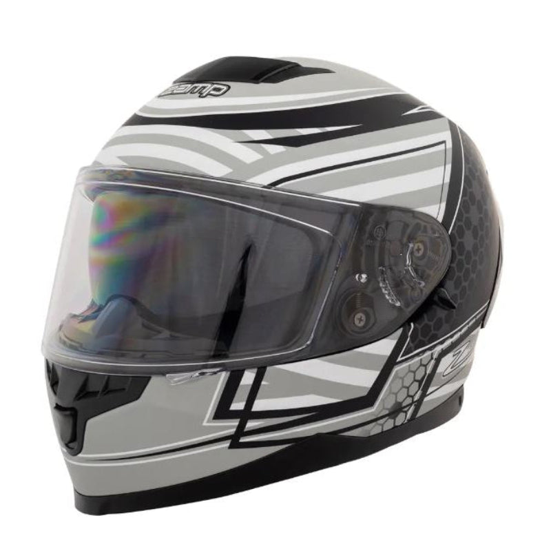Zamp FR-4 Motorcycle Helmet (Matte Gray Graphic)