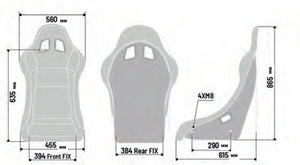 Sparco EVO S QRT Seat Dimensions (2020)