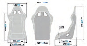 Sparco EVO L QRT Seat Dimensions (2020)